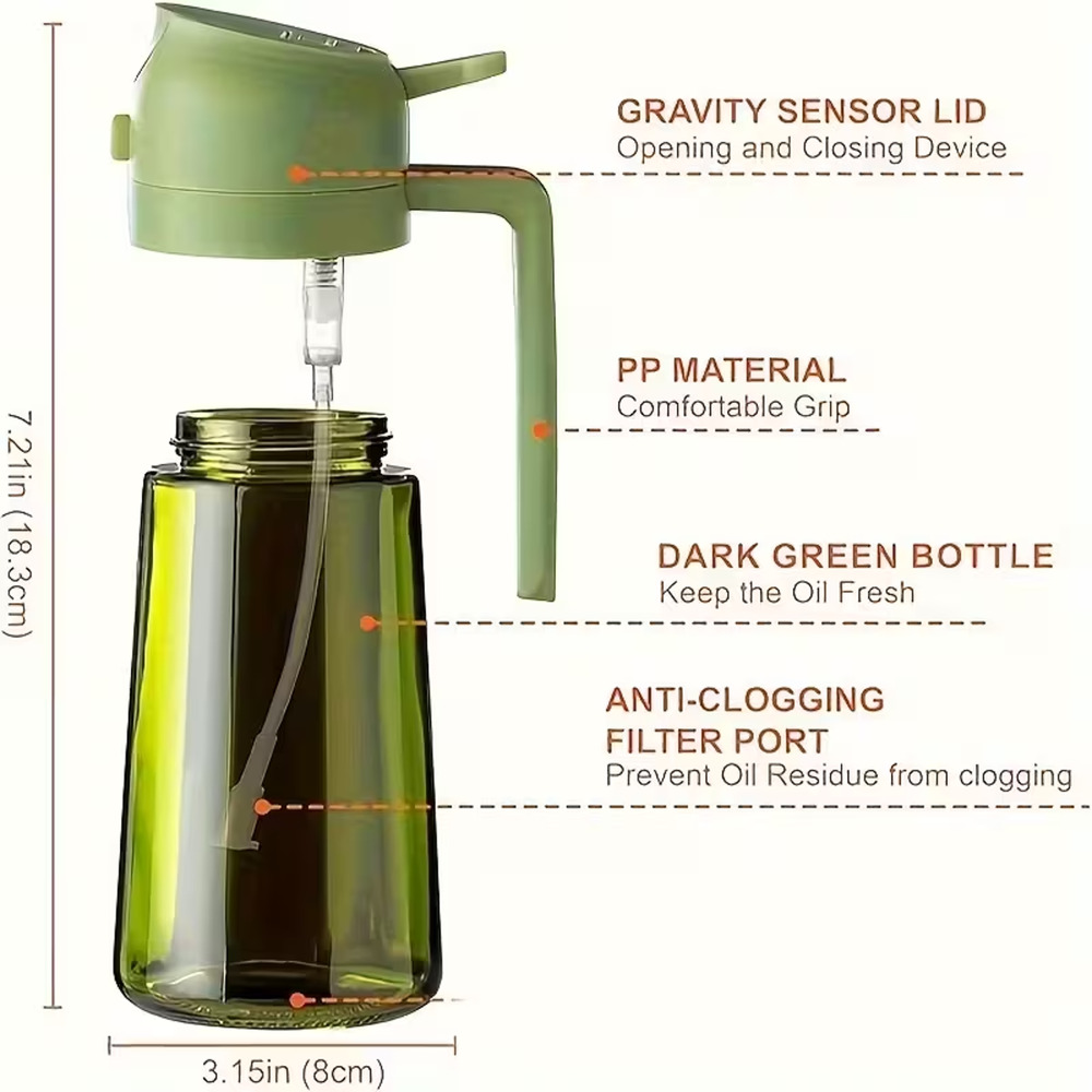Food-Grade 2-in-1 Oil Bottle Dispenser Portable Effortless Cooking & Grilling